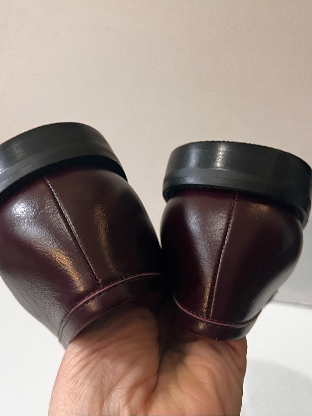 PECHE Leather Slip-On Elegant Loafers in Burgundy 38 - Picture 4 of 16